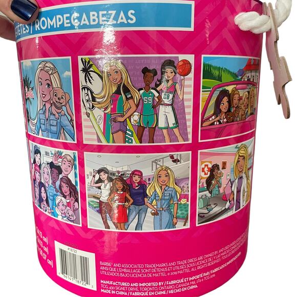 Barbie Doll Puzzle Pail Bucket 8 out of 12 Jigsaw Total/ 2 of 8 Missing Pieces - Picture 5 of 13